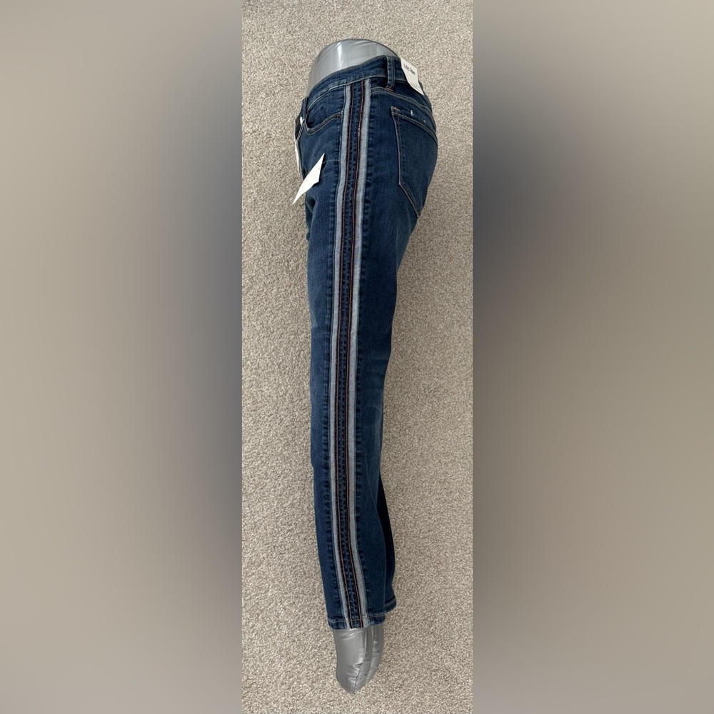 NWT Sneak Peek Dark Blue high rise Jeans with side stripes